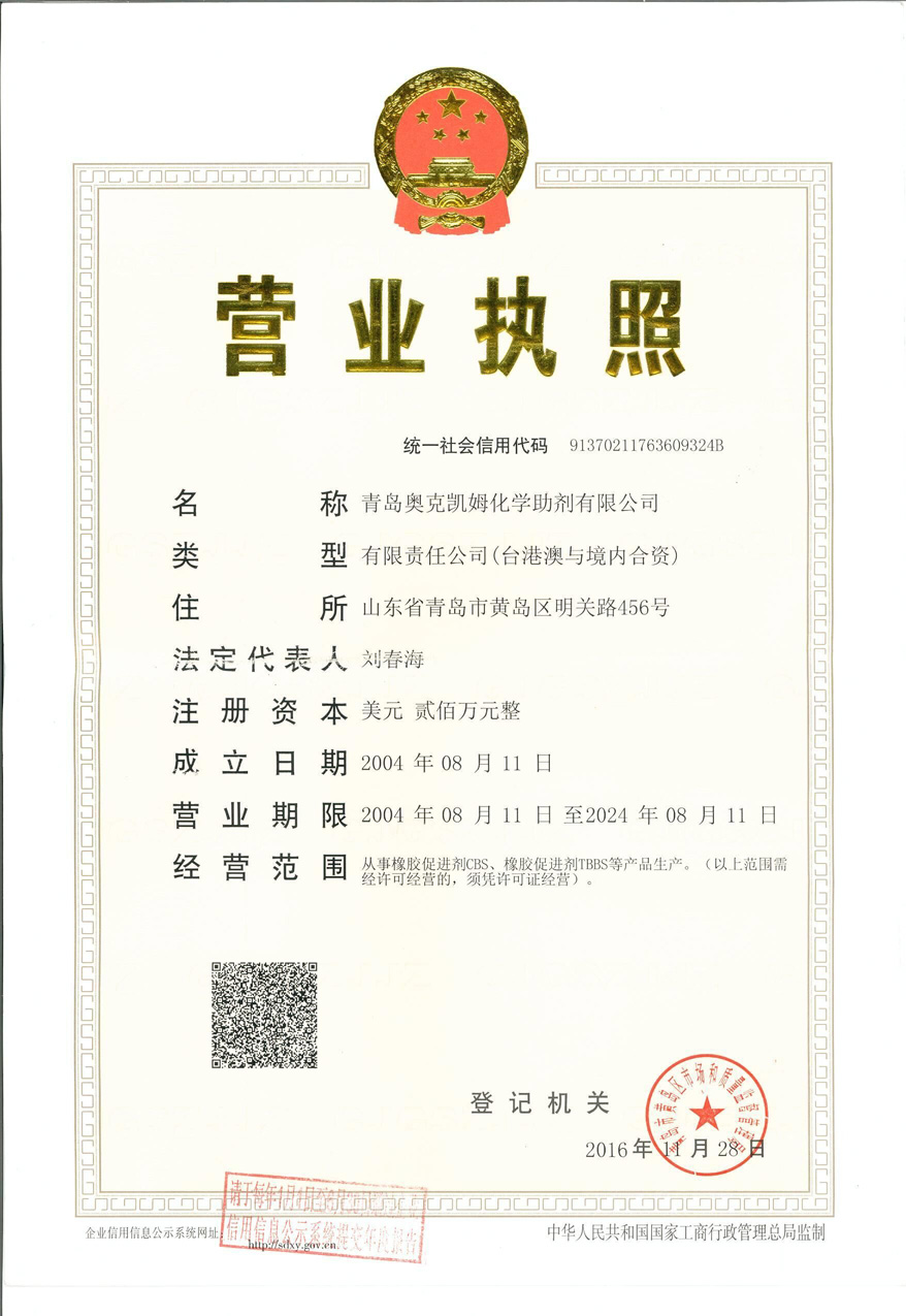 Qingdao plant business license